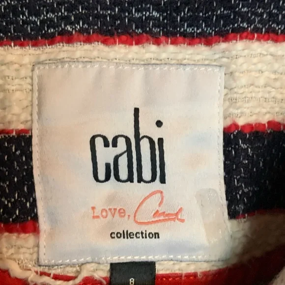 Cabi women’s blazer jacket unlined red cream blue size 8 nautical coastal office - Picture 13 of 17